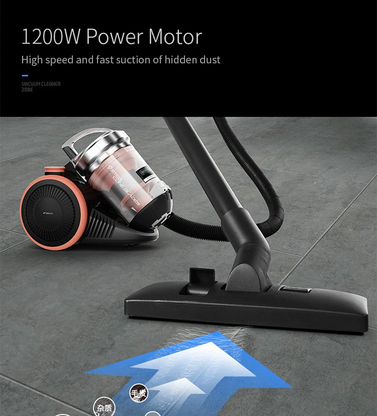 Xiaomi Deerma 208E 1200 Вт бытовой стальной сетчатый циклонный пылесос 3л пылесборник