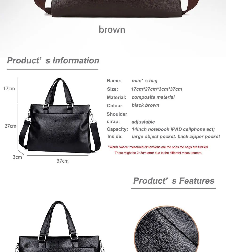 Ноутбук для мужчин Портфели 13 дюйм(ов) человек сумка через плечо дизайнер сумки для мужчин's s 2019 коричневый Твердые Су