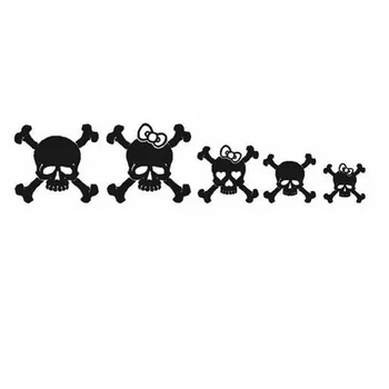 

(50 pieces /lot) Wholesale SKULL FAMILY Cross Bones Car Truck Decal Vinyl Sticker bumper stickers car styling