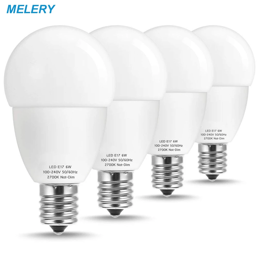 

LED Light Bulb E17 Intermediate Base Globe Lights 40W Incandescent Bulb Warm White 2700K/6W G45 LED Bulbs 550 Lumens 4-Packs