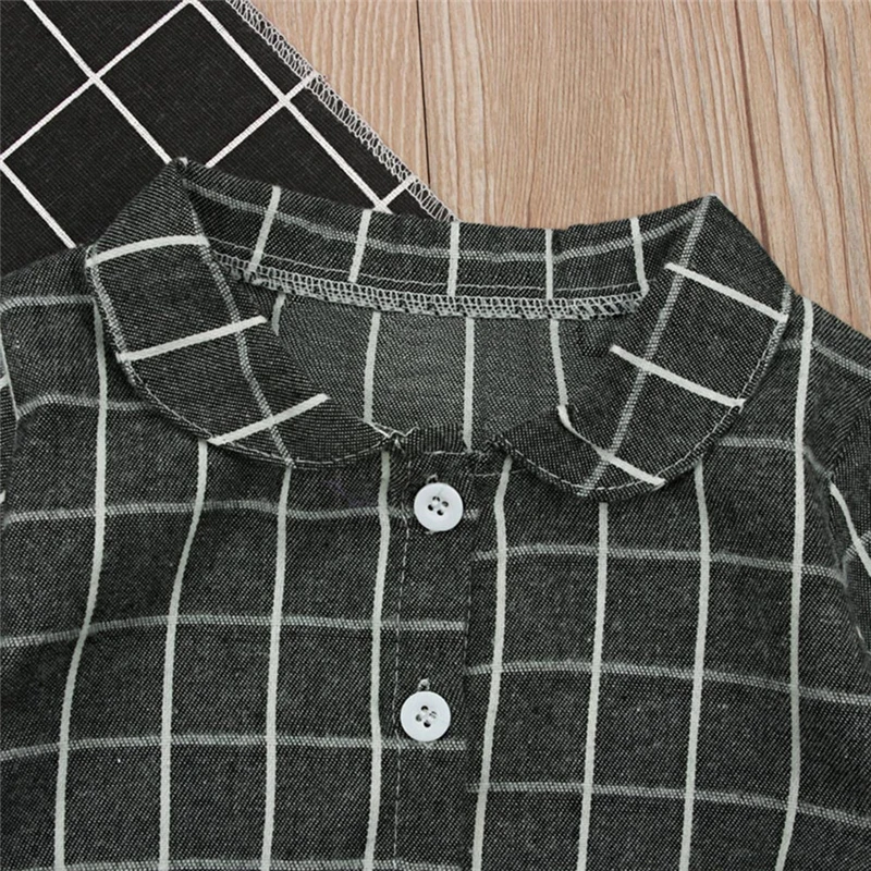 2019 Toddler Kids Baby Girls Plaid Print Clothes Long Sleeve Party Princess Dresses Newborn Baby Girl Clothes Cotton V10% (6)
