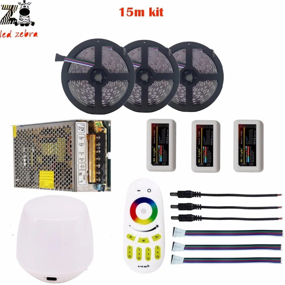Хайлайтер 5 ~ 20 М 5050 SMD rgbww светодиодные полосы света dc12v + Mi. light 2 4 г led контроллер