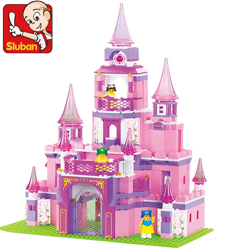 

Sluban 472Pcs learning/education Princess series Castle Building Block Set Girls Bricks Gift Bringuedos toys for children