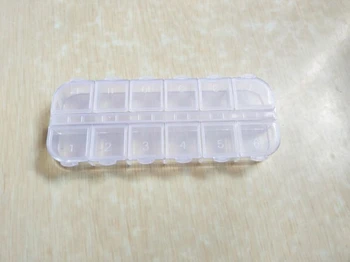 

Free Shipping+Wholesale 12 Detachable Clear Plastic Storage Box Nail Art Empty Divided Boxes Storage Case,300pcs/lot
