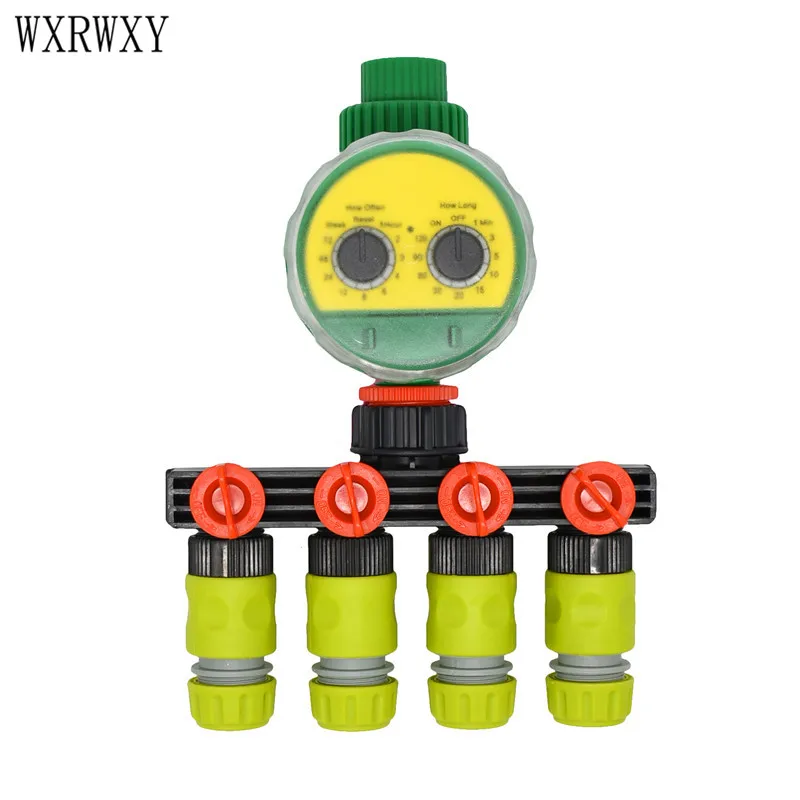 Контроллер для полива сада wxrwxy 4 ходовой кран 1/2 дюйма разветвитель таймер 16 мм