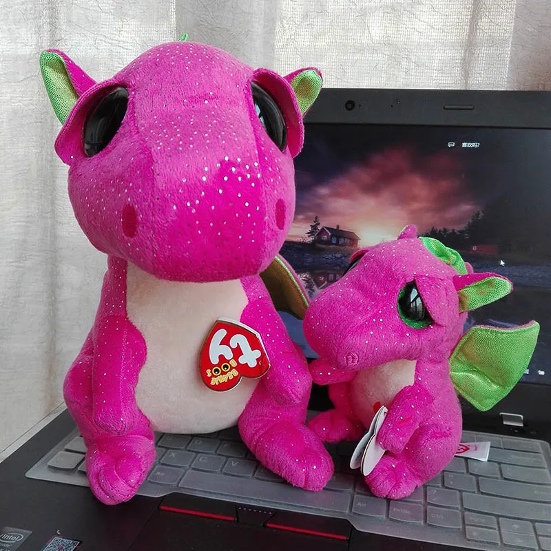 peluche ty dragon noir
