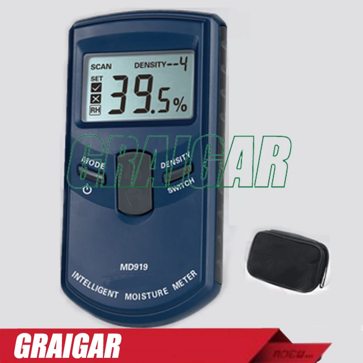 

MD919 Digital Moisture Meter with Measuring Range 4%~40%RH Resolution 0.5%