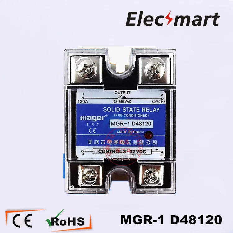 

Yueqing Mager Solid State Relay SSR DC-AC MGR-1 D48120 120A