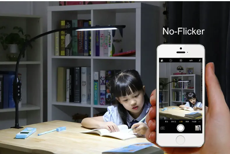 360 градусов гибкий современный Настольный светодиодный светильник с переключателем, диммер, пульт дистанционного управления, пристегивающийся Настольный светильник, зажим для чтения