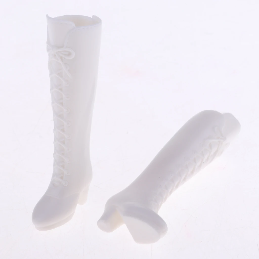 Fashion Plastic Boots Rainshoes Shoes for 12inch Girl Doll for DOD Dollfie 1/6 BJD Doll Outfit White Dolls Accessory