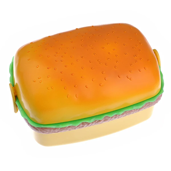 

Children Hamburger Shape Bento Box Food Container Storage with Scoop Lovely Lunch Box Wonderful Gift for Kids