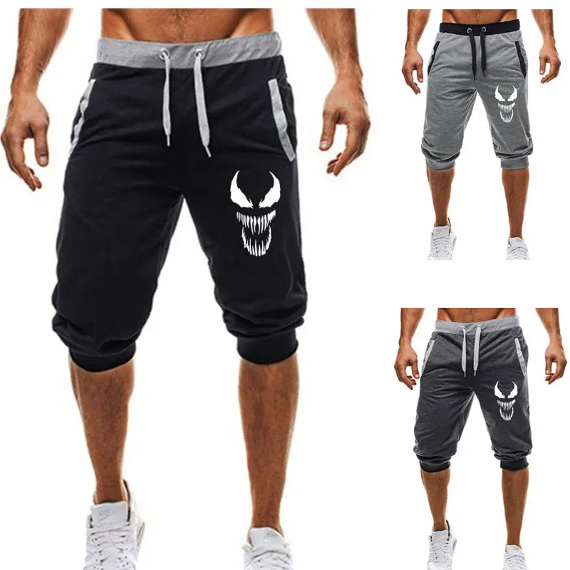 Новые брендовые модные мужские шорты, мужские шорты с принтом s Venom Harajuku, мужские спортивные штаны для фитнеса, шорты для бега, мужские шорты размера плюс M-XXXL