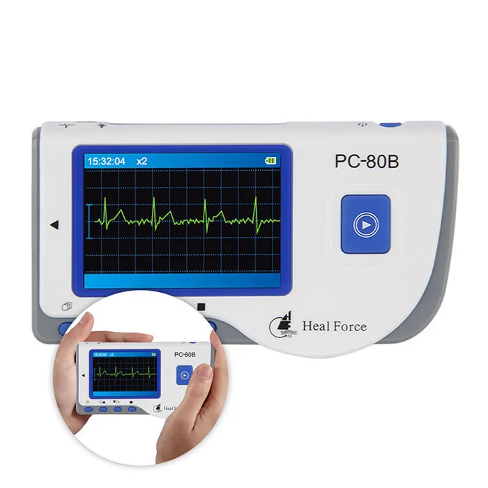 

Heal Force PC-80B Advanced Handheld ECG Monitor Mini Portable LCD Electrocardiogram Heart Monitor Monitoring Health Care Machine