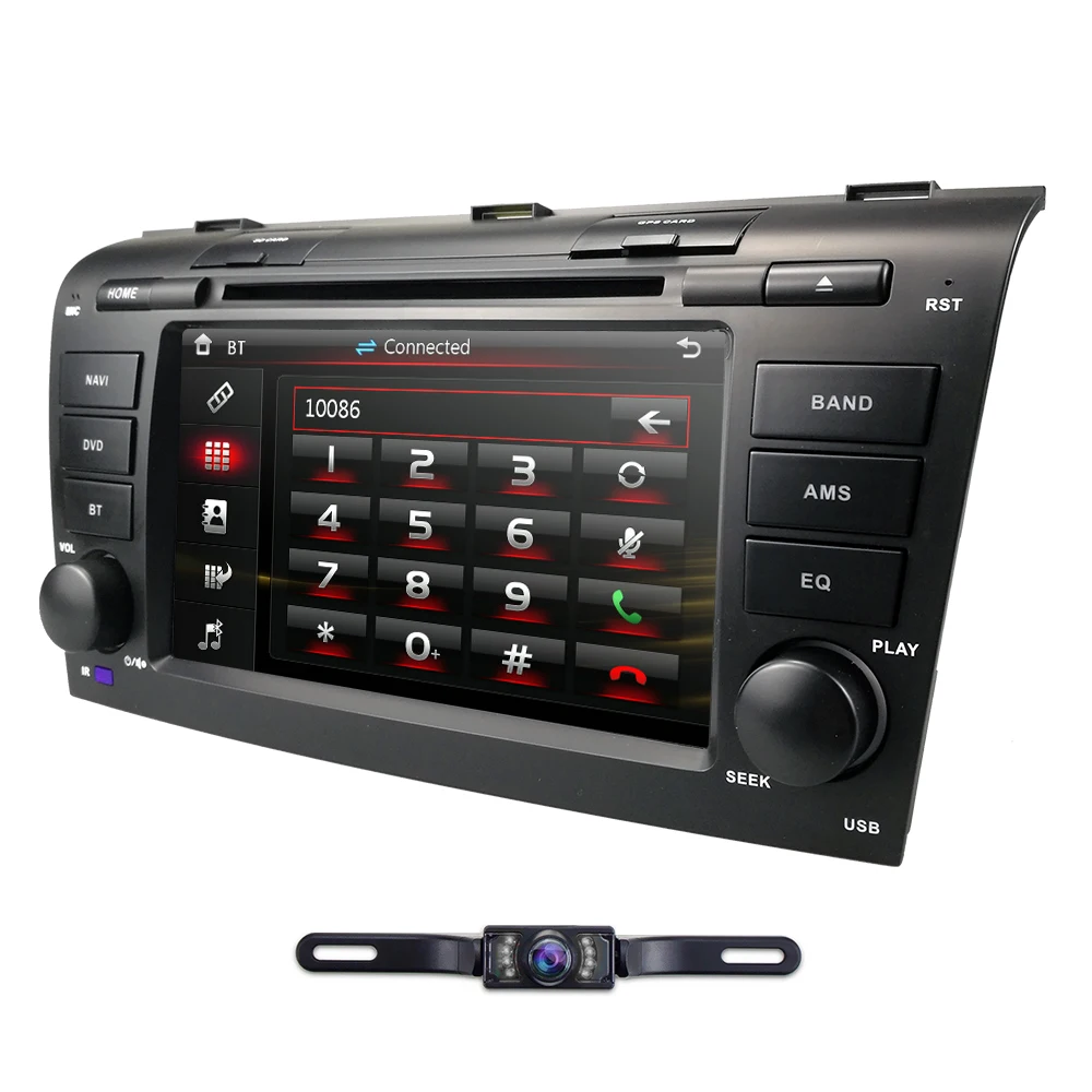 2 din 7 дюймов Автомобильный DVD радио плеер для Mazda 3 2004-2009 Мультимедиа gps навигация монитор рулевое колесо BT RDS dab камера