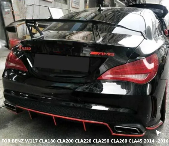 

JIOYNG CARBON FIBER CAR REAR BUMPER SPLITTERS LIP SPOILER SIDE APRONS FOR BENZ W117 CLA200 CLA220 CLA260 CLA45 2014 2015 2016