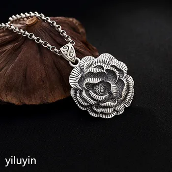 

KJJEAXCMY Fine jewelry S990, hollowed out, lotus, crane, sterling silver, Thai silver, antique lady's sweater