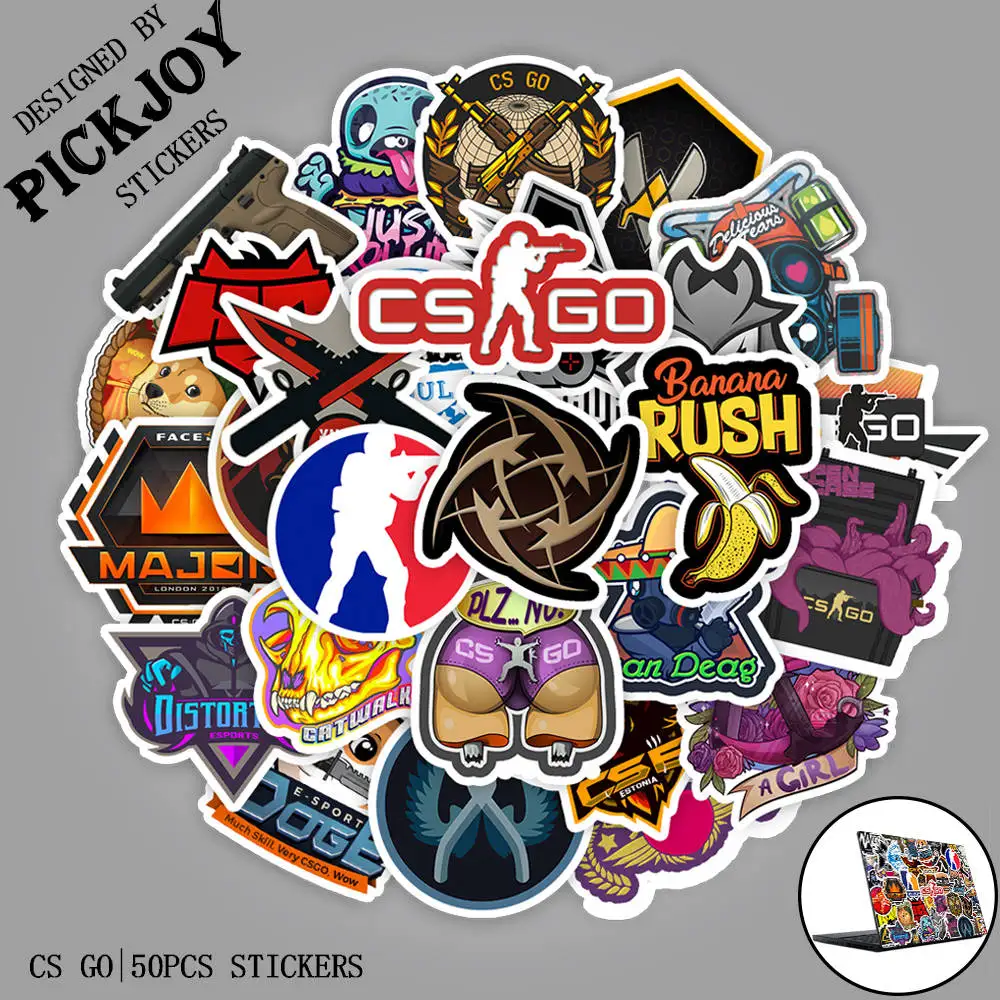 

50pcs/Pack CS GO Game Stickers For Car Laptop Luggage Computer Bicycle Phone Case Skateboard Pad Waterproof Kids Decal