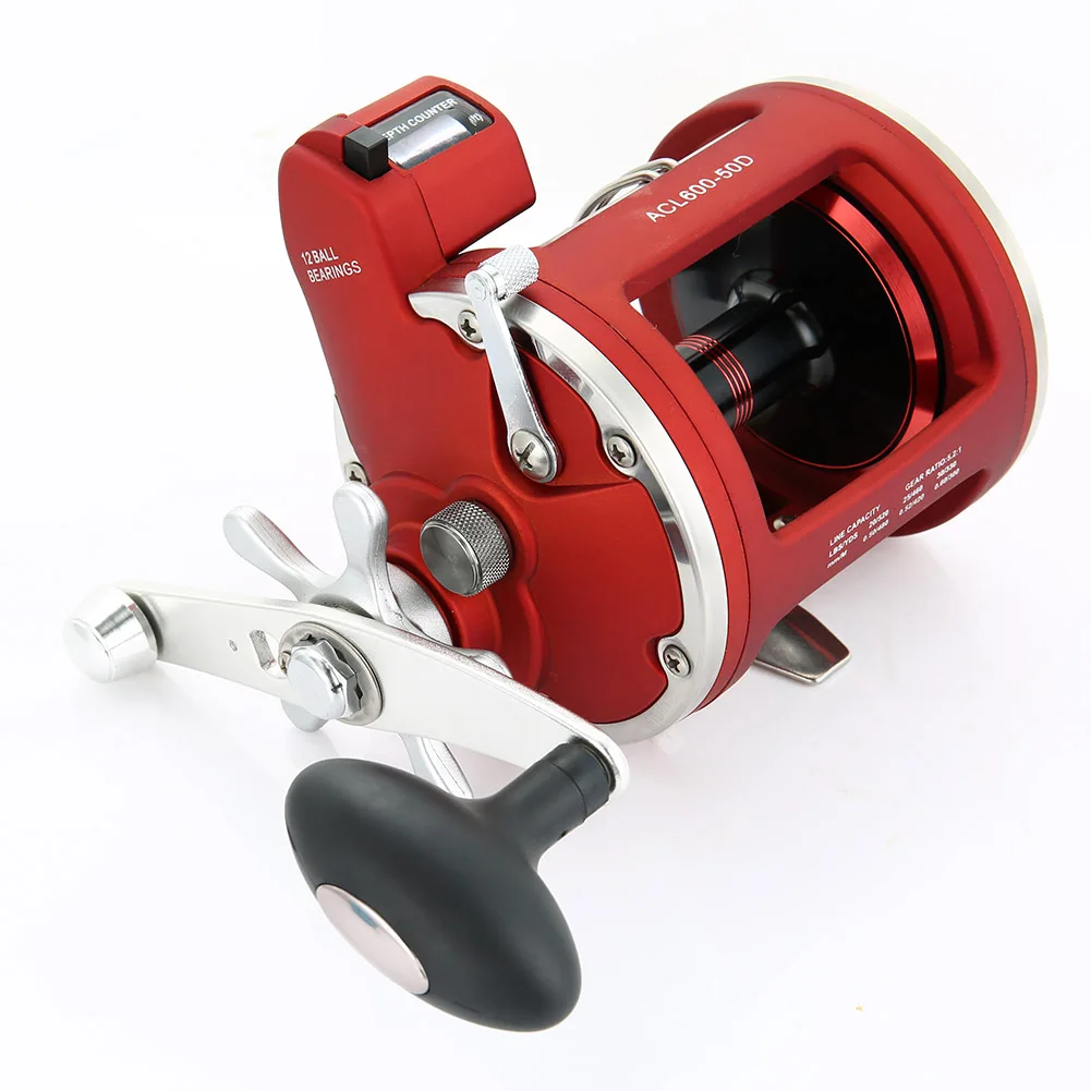 

Left / Right Hand 12 Bearings Fishing Reel with Electric Depth Counter Double Brake System Bait Casting Drum ASD88