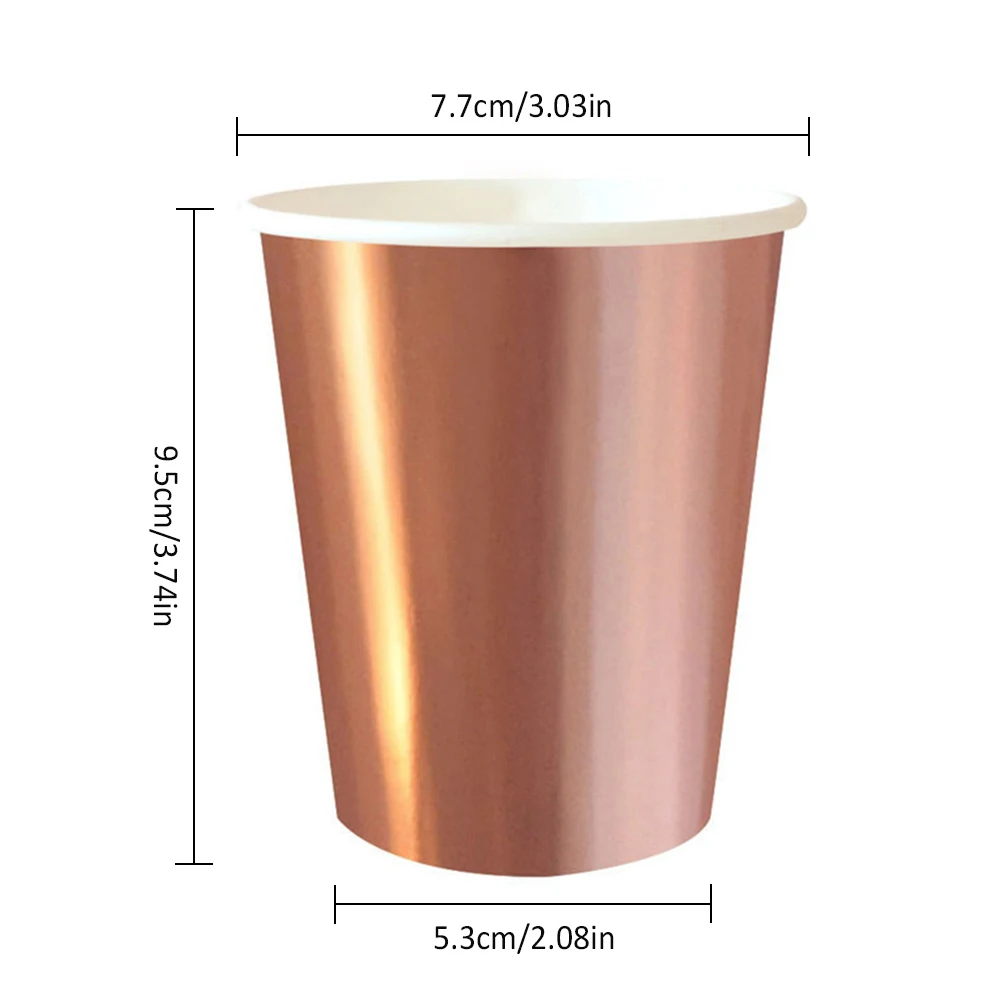 8 шт./компл. розовое золото Бумага одноразовая посуда Рождественский День рождения бумажные тарелки и стаканы карнавальный вечерние поставки Пластик соломинки