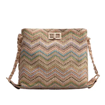 

Woman Bag Fashion Summer Beach Wild Chain Messenger Shoulder Solid Weaving women bag bolsa masculina sac femme borsa donna