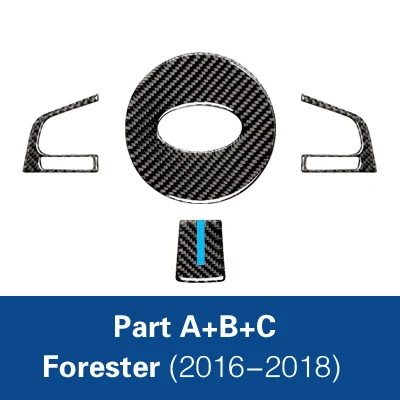 TPIC для Subaru Forester углеродного волокна интерьер автомобиля рулевое колесо Стикеры стайлинга автомобилей аксессуары - Название цвета: A B C