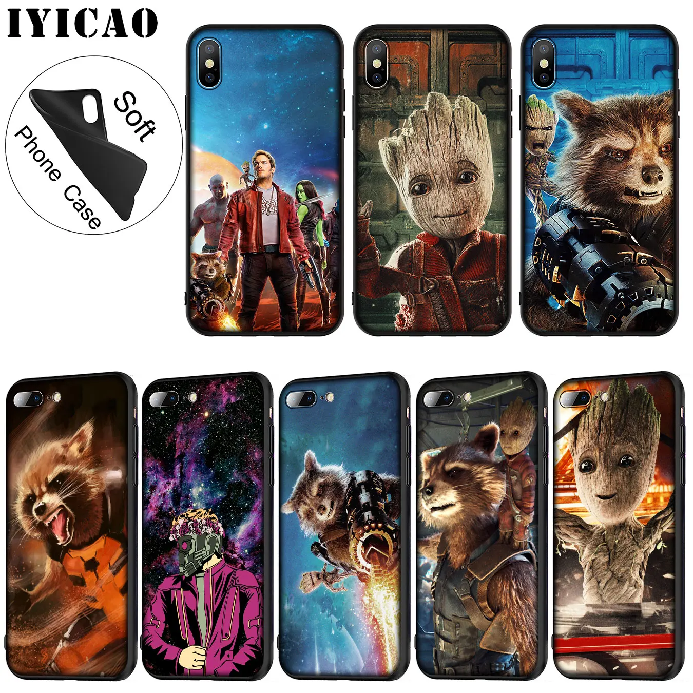 IYICAO защитный чехол для Galaxy Marvel мягкий силиконовый iPhone XR X XS 11 Pro Max 6 6S 7 8 Plus 5 5S SE |