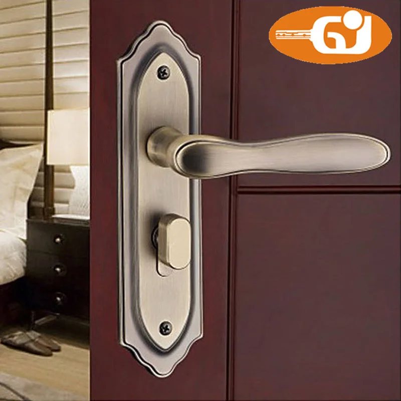

High security zinc alloy AB finish reversible tubular entrance door handle lock for homes
