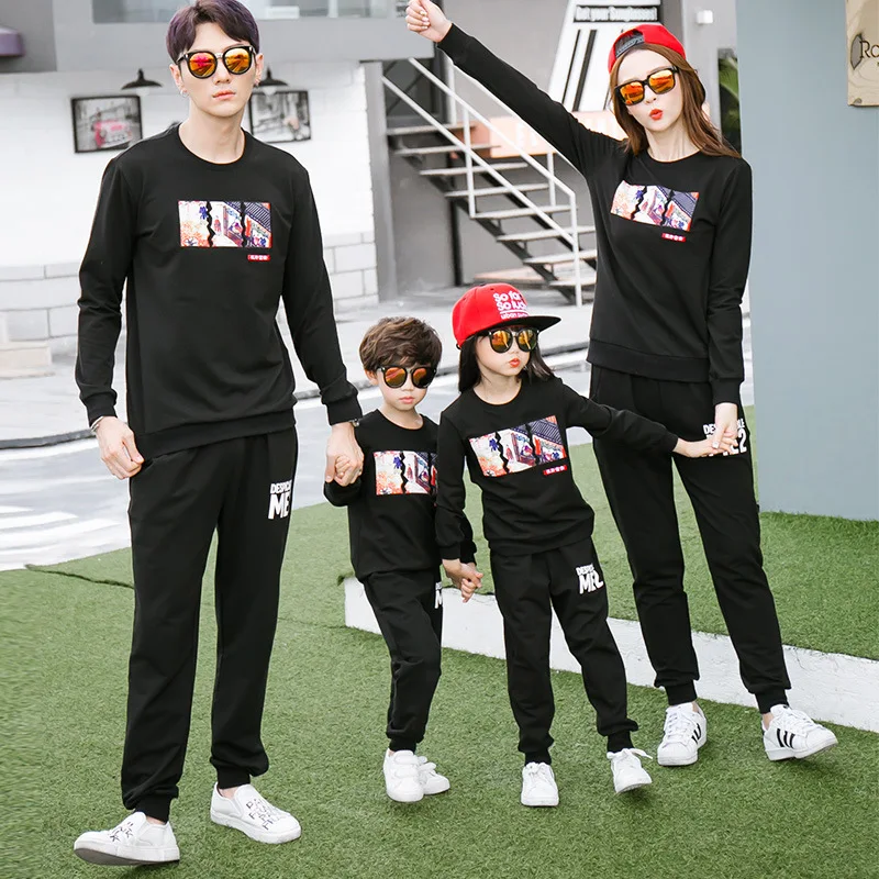 

Mother and Daughter Matching Clothing Set for Autumn and Winter Mom and Son Sweaters Men and Women Long Sleeve Sweatshirt Pants