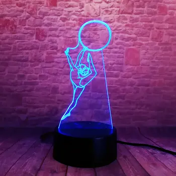 

Gymnastics Girls Figure Luminous Juguetes 3D Illusion LED Nightlight Colorful Flashing Light Model Toys Holiday gift