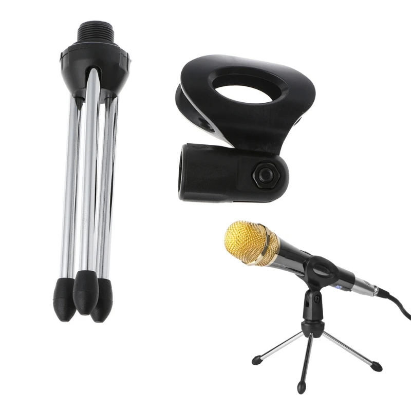 

Folding Adjustable Desktop Handheld Mic Microphone Clip Holder Stand Tripod A-1