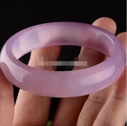 

Free Shipping >> new hot Certified Chinese natural agate ice chalcedony pink jade Bangle Bracelet 58mm