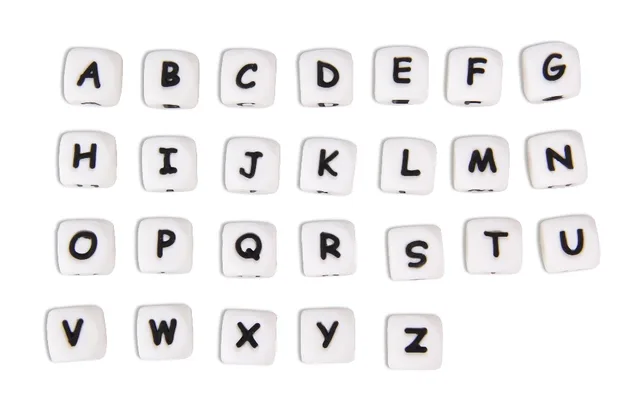 500pcs lot bpa free 12mm food grade silicone letter number chewing letter to number grade