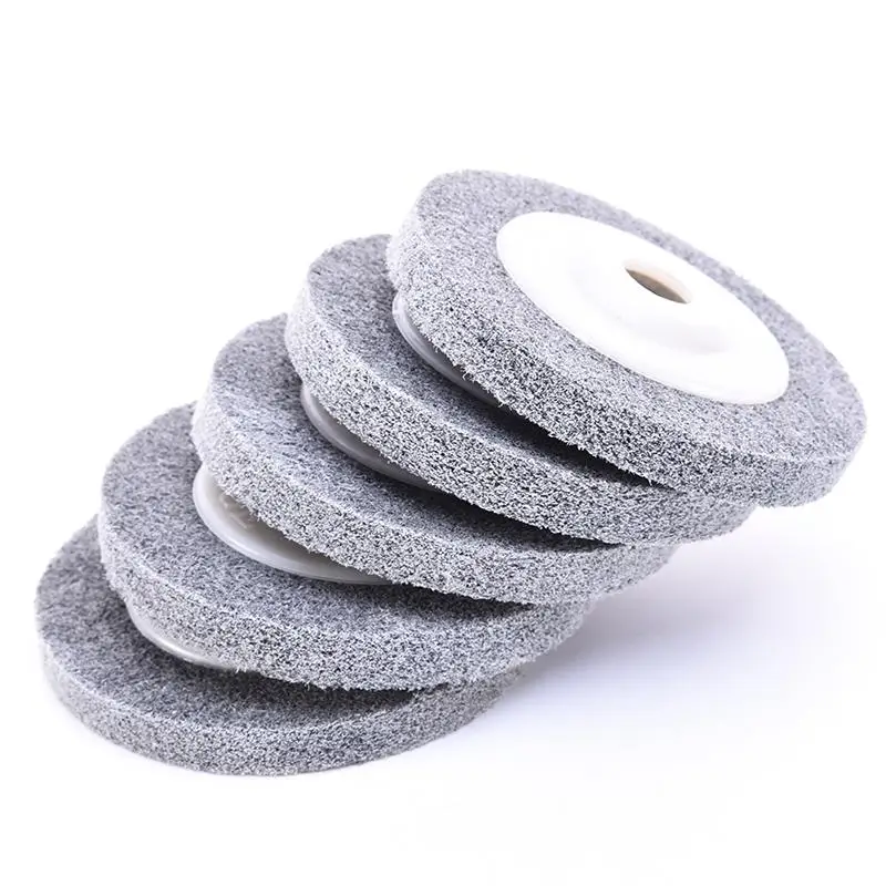 1Pc 100 * 12 * 16 Mm Fiber Polishing Wheel Buffing Pad Grinding Abrasive Disc For Metal Wood Polishing On Angle Grinder