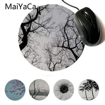 

MaiYaCa My Favorite Black and White Tree Top Silhouettes DIY Design Pattern Game mousepad Computer Laptop Anime Mouse Mat
