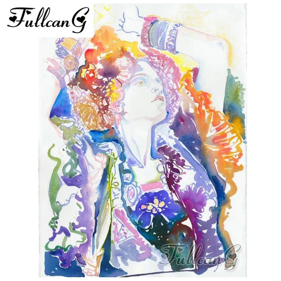

FULLCANG 5d diy diamond embroidery "graffiti abstract woman" painting full square/round drill rhinestone cross stitch kits FC149