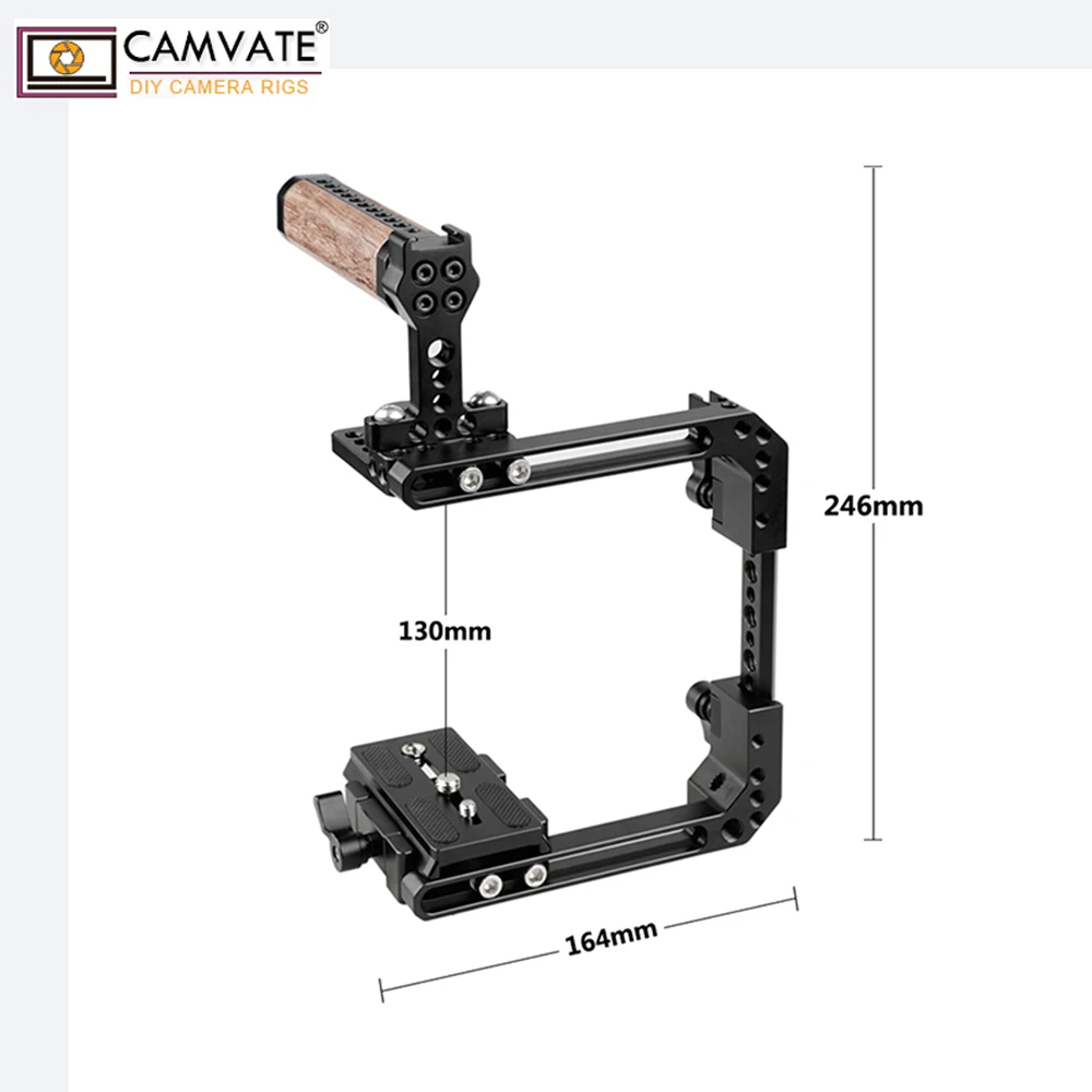  CAMVATE Extendable Standard Cage Kit For DSLR Cameras With QR Manfrotto Baseplate C1908 camera phot