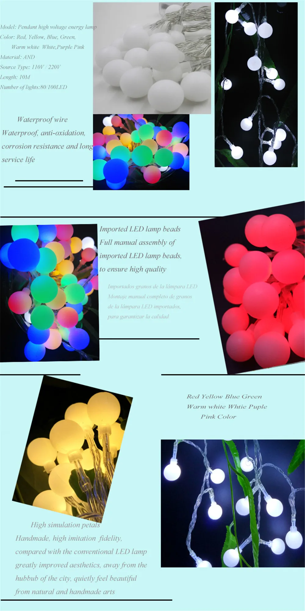 AA Battery beautiful multicolor ball decoration decorative decor. lights (3)