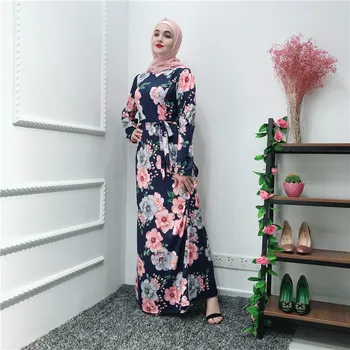 

Vestidos Ramadan Kaftan Floral Abaya Femme Arabic Islamic Muslim Maxi Dress Caftan Elbise Hijab Dresses Robe Musulmane Longue