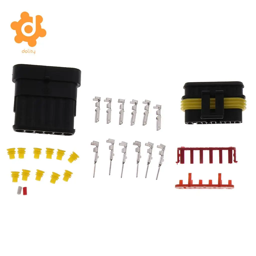 Baoblaze 1 Set 1/2/3/4/6 Pin HID Sealed Waterproof Quick Splice Electrical Wire Connector Plug