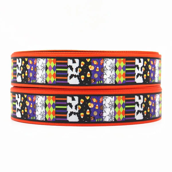 

wm 10 yards lot 1 inch 25mm 150714011 Halloween Day pattern design printed grosgrain ribbon