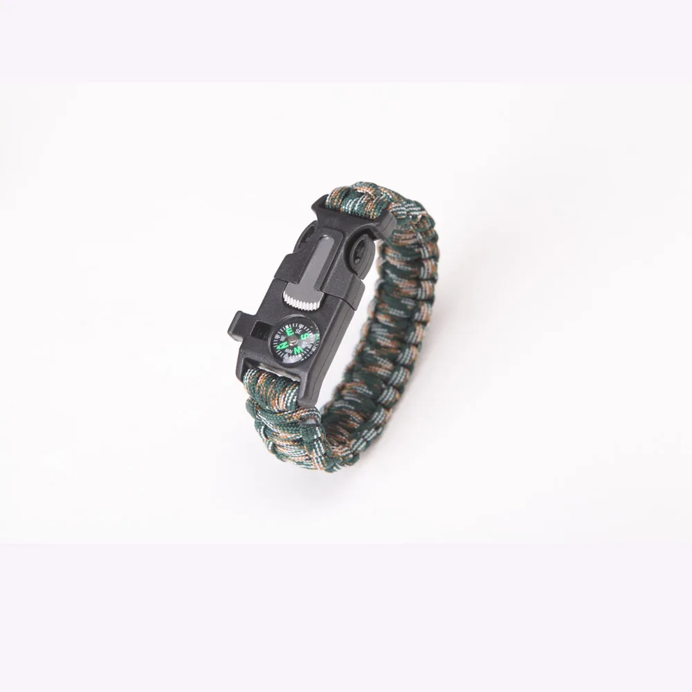 Mix Colors 6pcs a lot Parachute Cord Emergency Paracord Camping Safety Survival Bracelet With Whistle Buckle 7 strands paracord