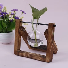Креативный деревянный стенд стеклянный террариум контейнер Гидропоника цветочный горшок для выращивания растений настольная ваза DIY домашний офисный, Свадебный декор