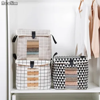 

NOOLIM Cotton and Linen Visible Clothes Storage Box Underwear Storage Box Wardrobe Clothing Organizer Closet Organizer
