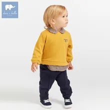 DBW8936 dave bella осень мальчиков одежда с длинным рукавом комплекты для малышей Топ+ Штаны комплект из 2 предметов Детские костюмы высокого качества