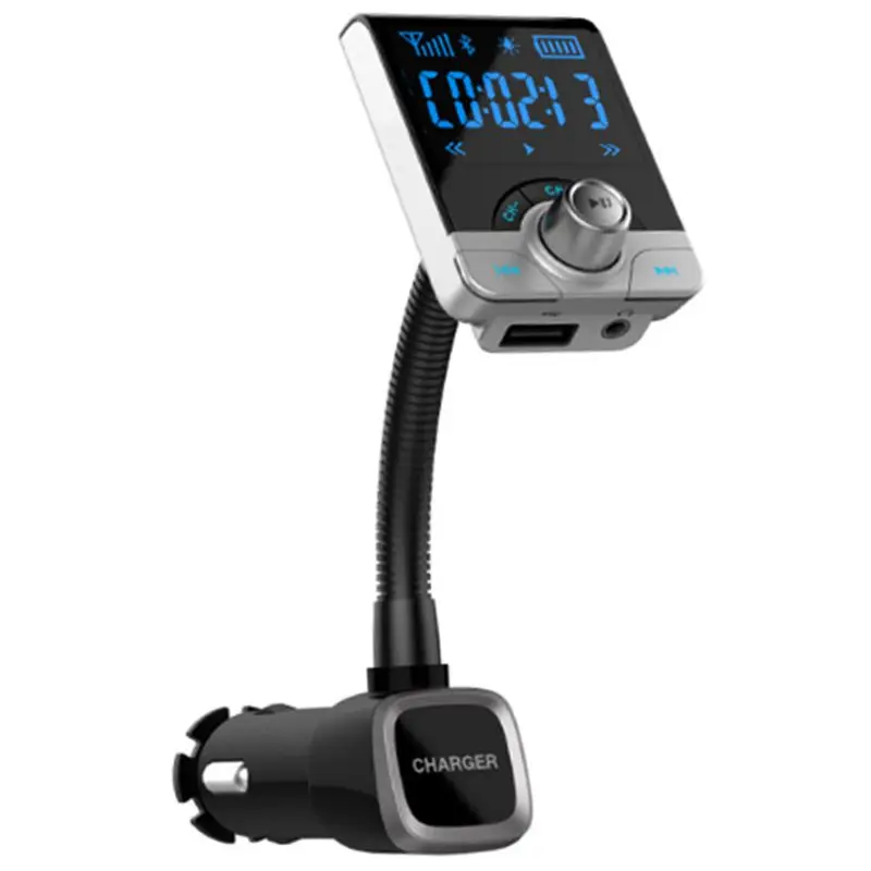 Bluetooth Car Kit Handsfree FM Transmitter AUX 3.5MM Audio MP3 Music Player Large Screen 5V 3.1A Dual USB Car Charger