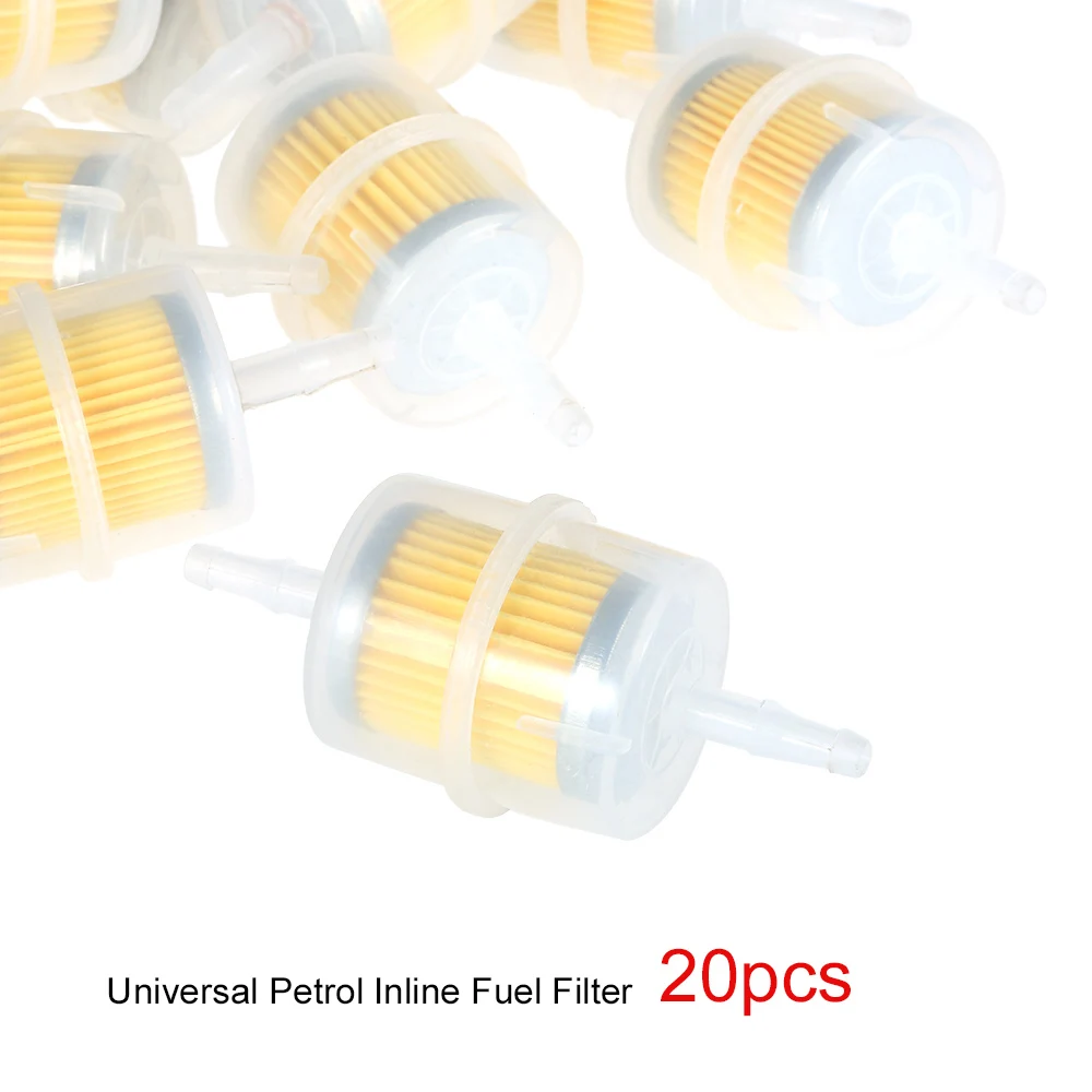 20pcs Universal Petrol Inline Fuel Filter Large Car Part Fits 6mm 8mm