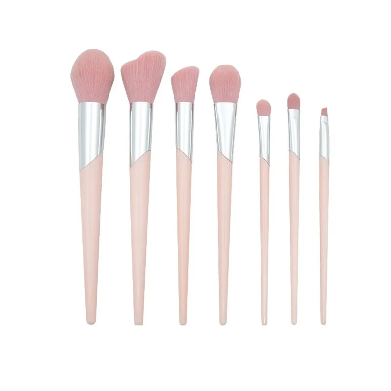 7 Pcs Bevel Mouth Tube Plastic Handle Powder eye brush makeup brush Set Makeup Tool 121#Xu7