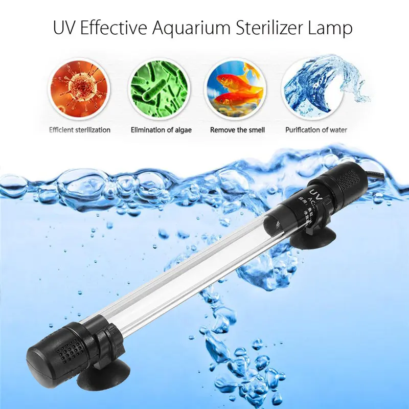 Smuxi погружная ультрафиолетовая лампа УФ стерилизатор светильник 5 Вт 7 Вт 9 Вт 11 Вт для аквариума дезинфекция аквариума AC220-240V