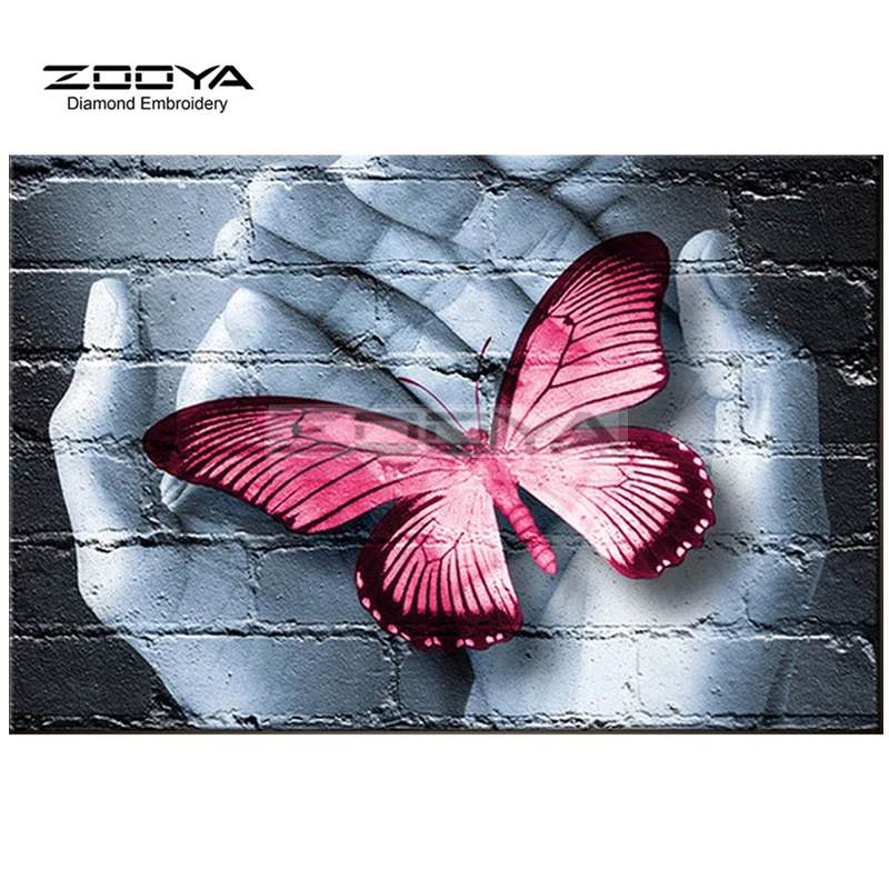 

ZOOYA Diamond Embroidery 5D DIY Diamond Painting The Hands of Butterflies Diamond Painting Cross Stitch Rhinestone Mosaic BJ1856