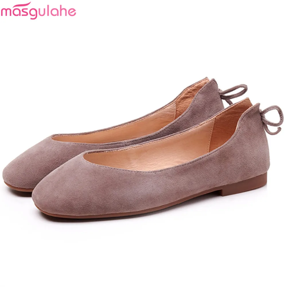 Masgulahe black khaki red square toe shallow spring autumn single shoes